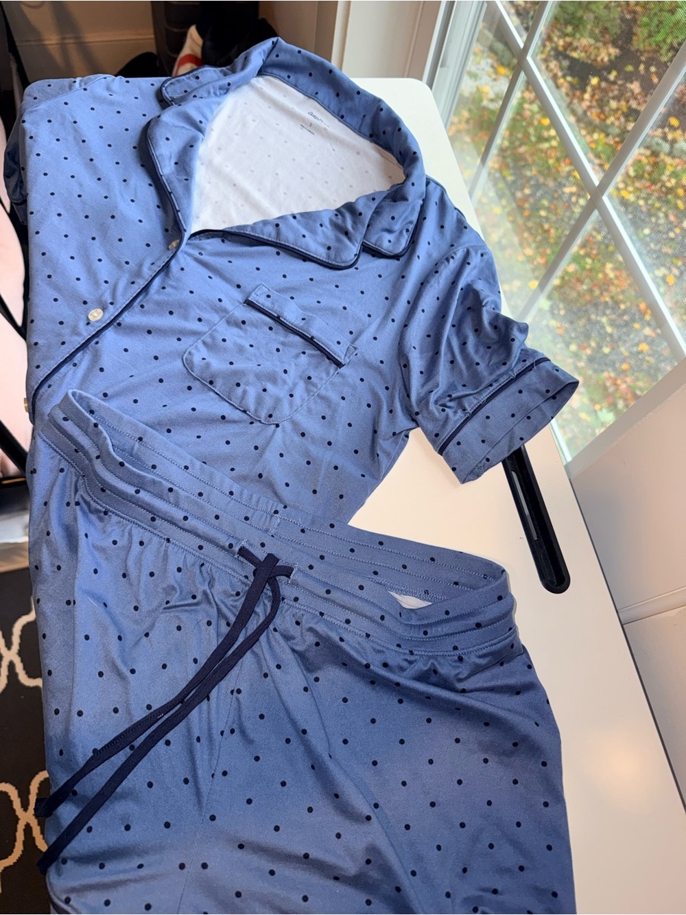 Gap Body Blue Polka Dot Pajama set